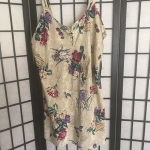 Vintage 80s/90s Floral Pearl Slip Dress Size L